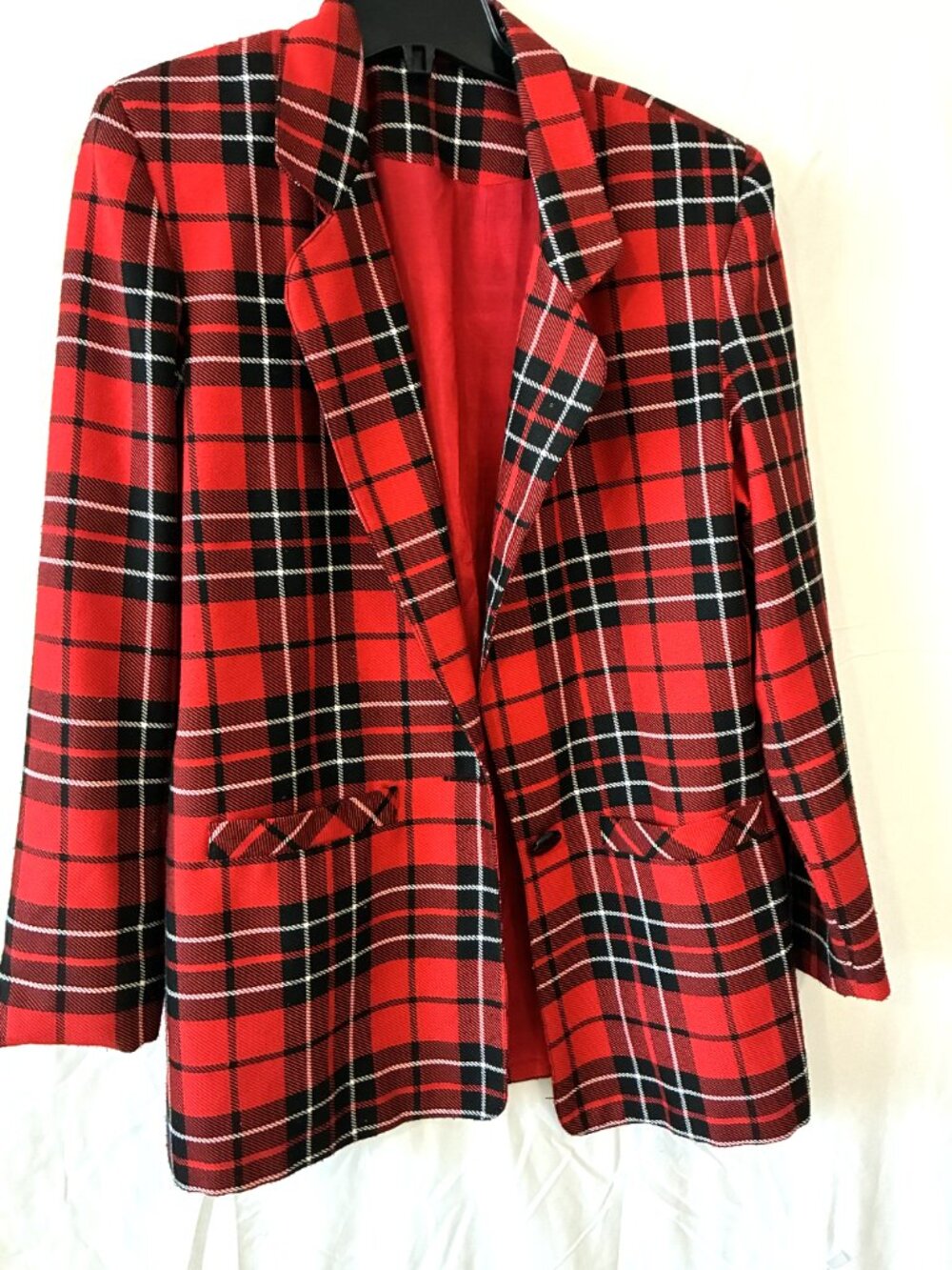 PRINCIPLES:  Size 10 Plaid Jacket, Color Red with Black and Yellow